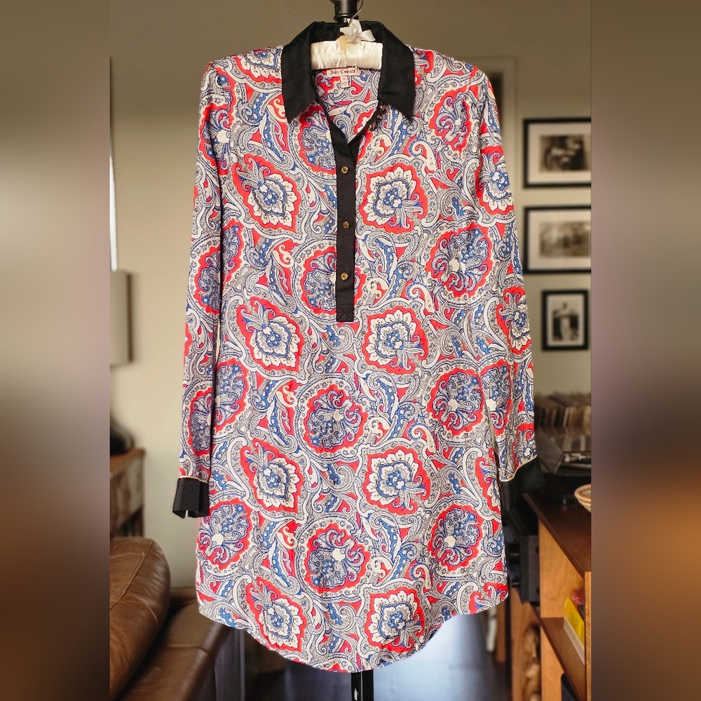 Juicy Couture Silk Paisley Shirt Dress - Picture 8 of 8